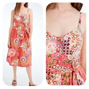 J. Crew size 12 button front belted midi dress with pockets